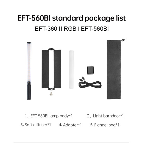 Jinbei EFT-360III lampa LED RGB rurowa (z zasilaczem)