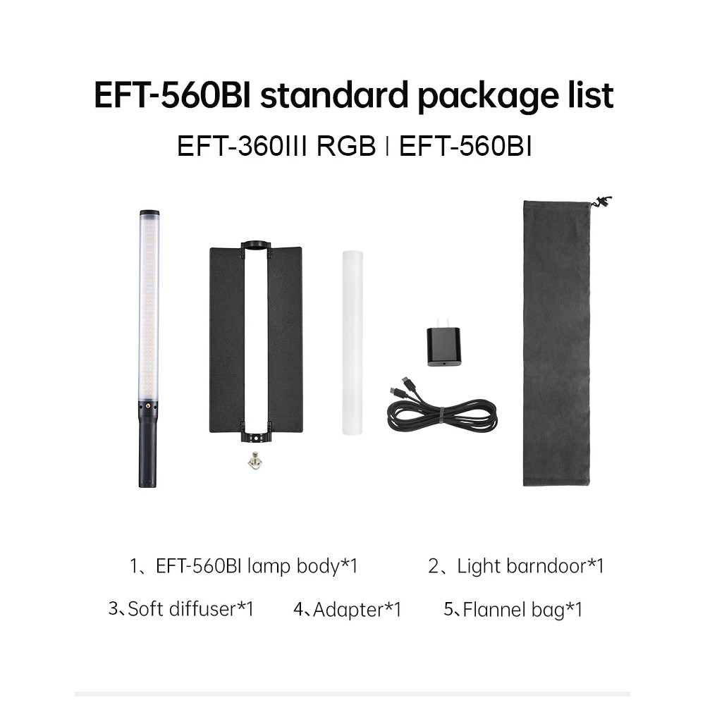 Jinbei EFT-360III lampa LED RGB rurowa (z zasilaczem)