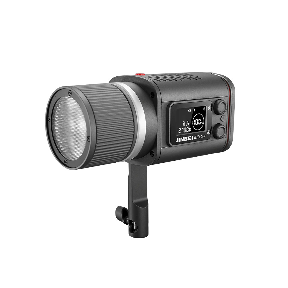 Jinbei EF-60BI tragbare LED-Videoleuchte (mit Reflektor, Zoom-Objektiv, Akku & Transporttasche)
