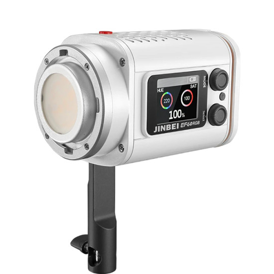 Jinbei EF-60RGB portable LED video light (with reflector, zoom lens, battery & transport bag)