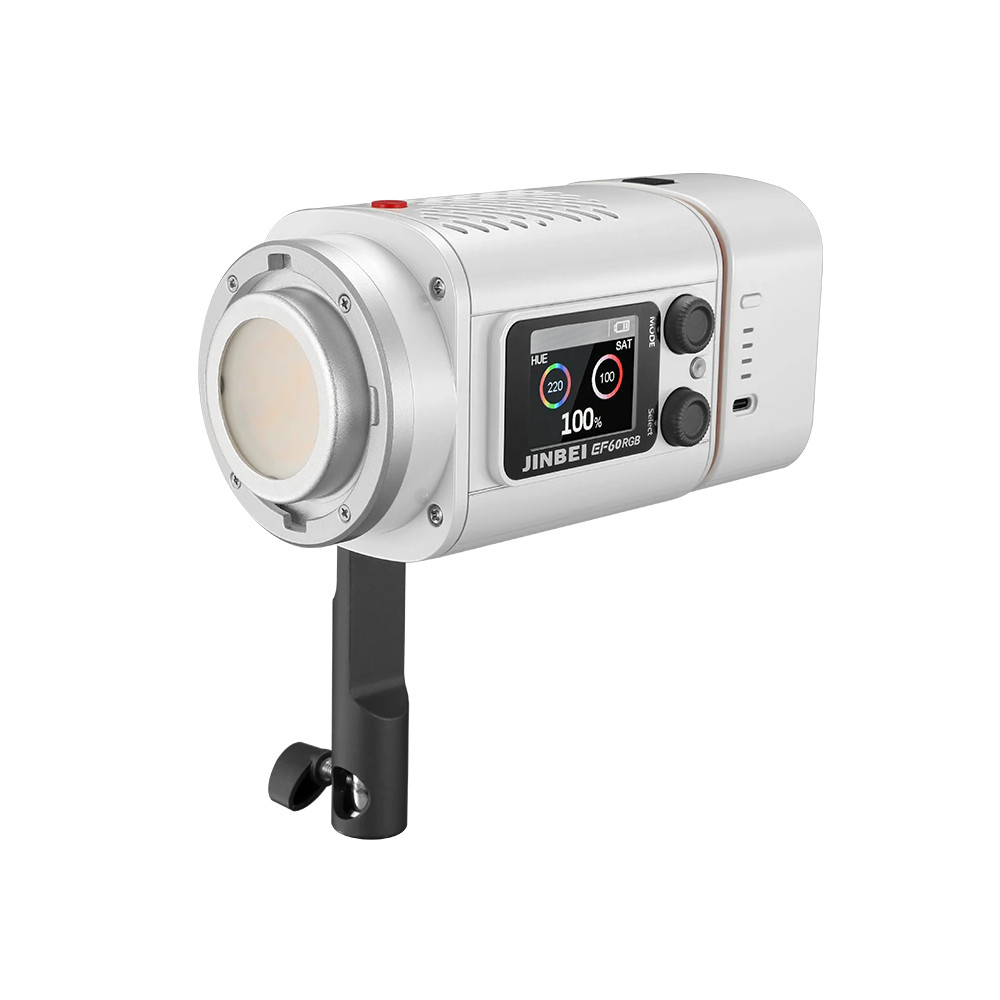 Jinbei EF-60RGB portable LED video light (with reflector, zoom lens, battery & transport bag)