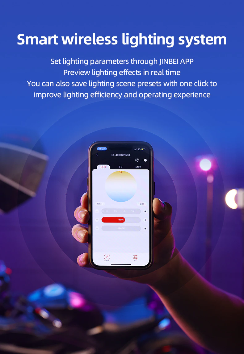 Built-in creative special effects lighting modes for video creators