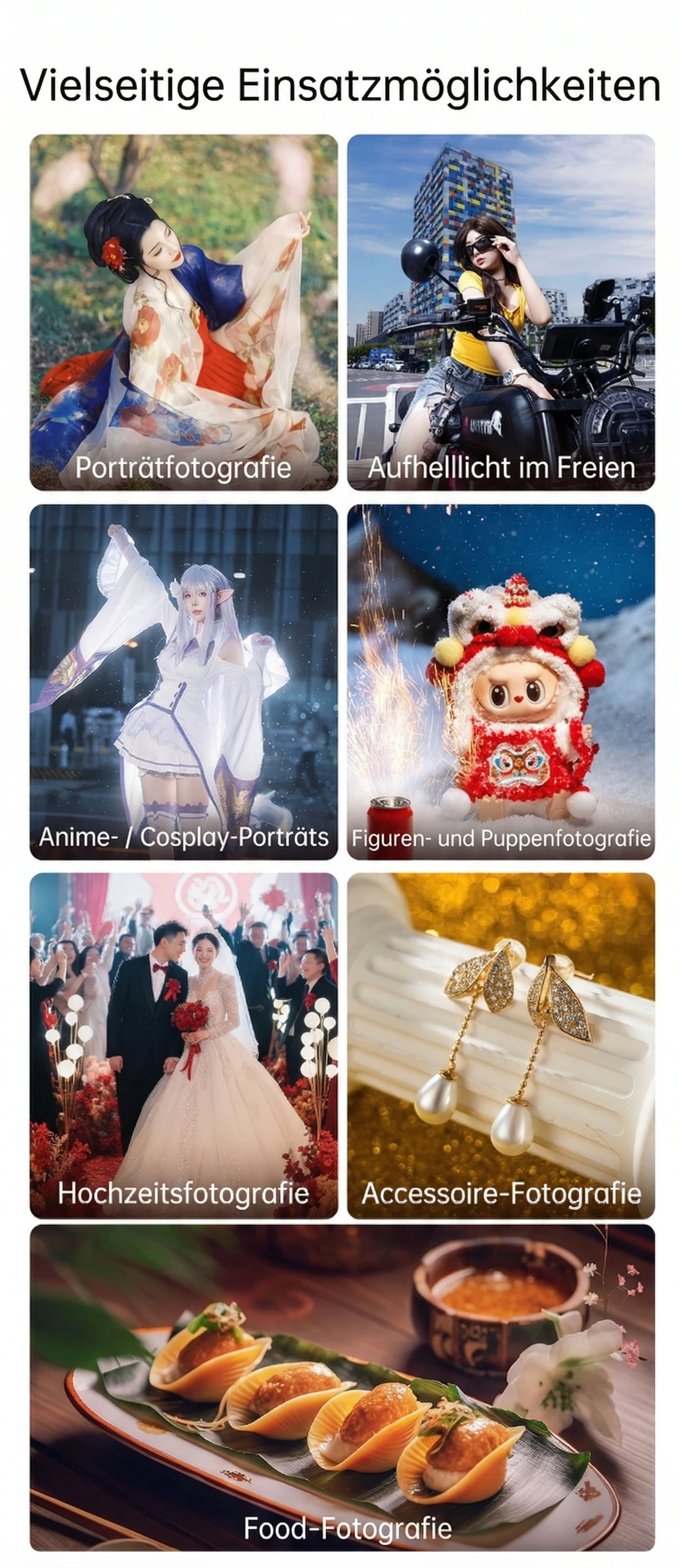 Vielseitige fotografische Anwendungen
