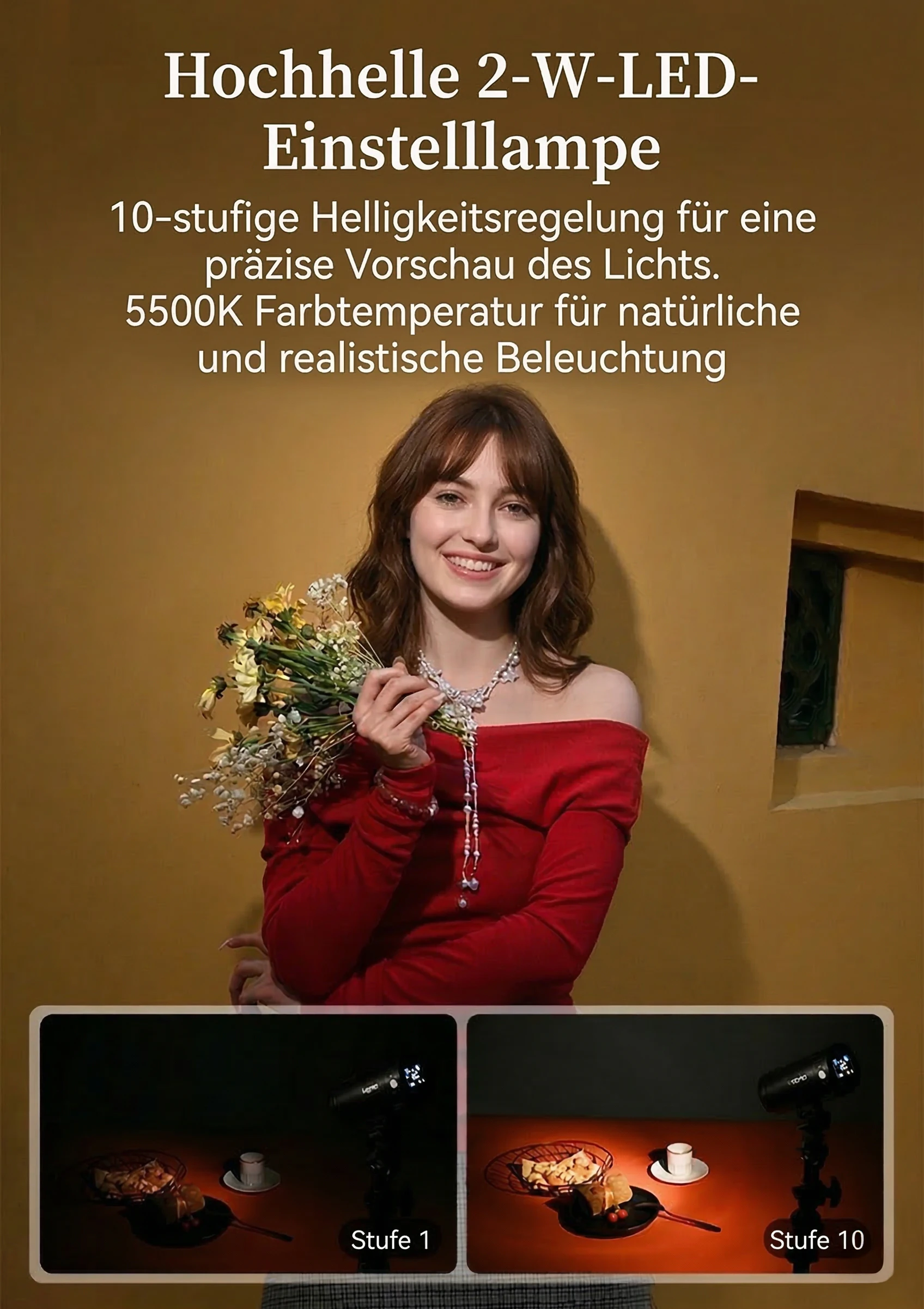 LED-Einstelllicht Helligkeitsstufen