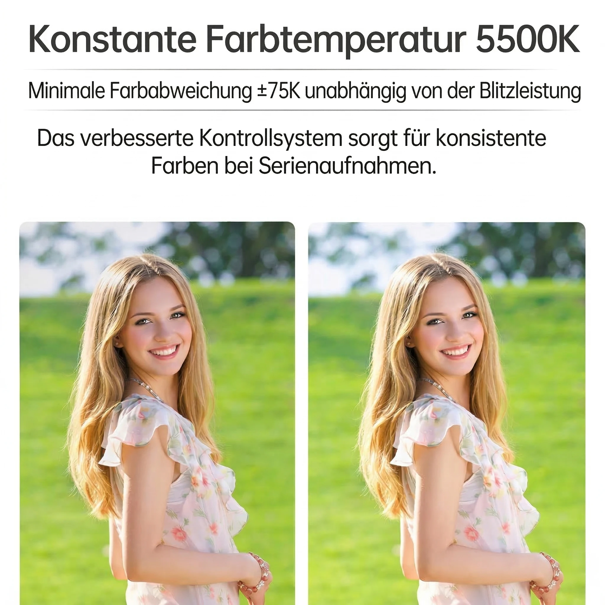 Stabile Farbtemperaturleistung