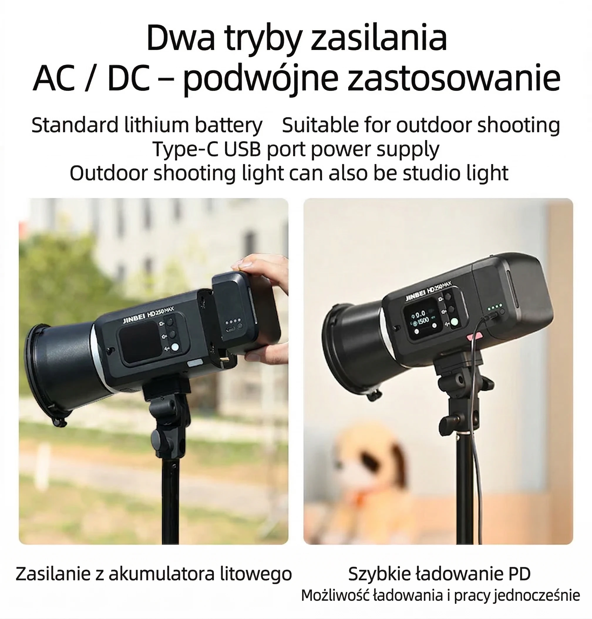 Dual power supply battery and USB-C