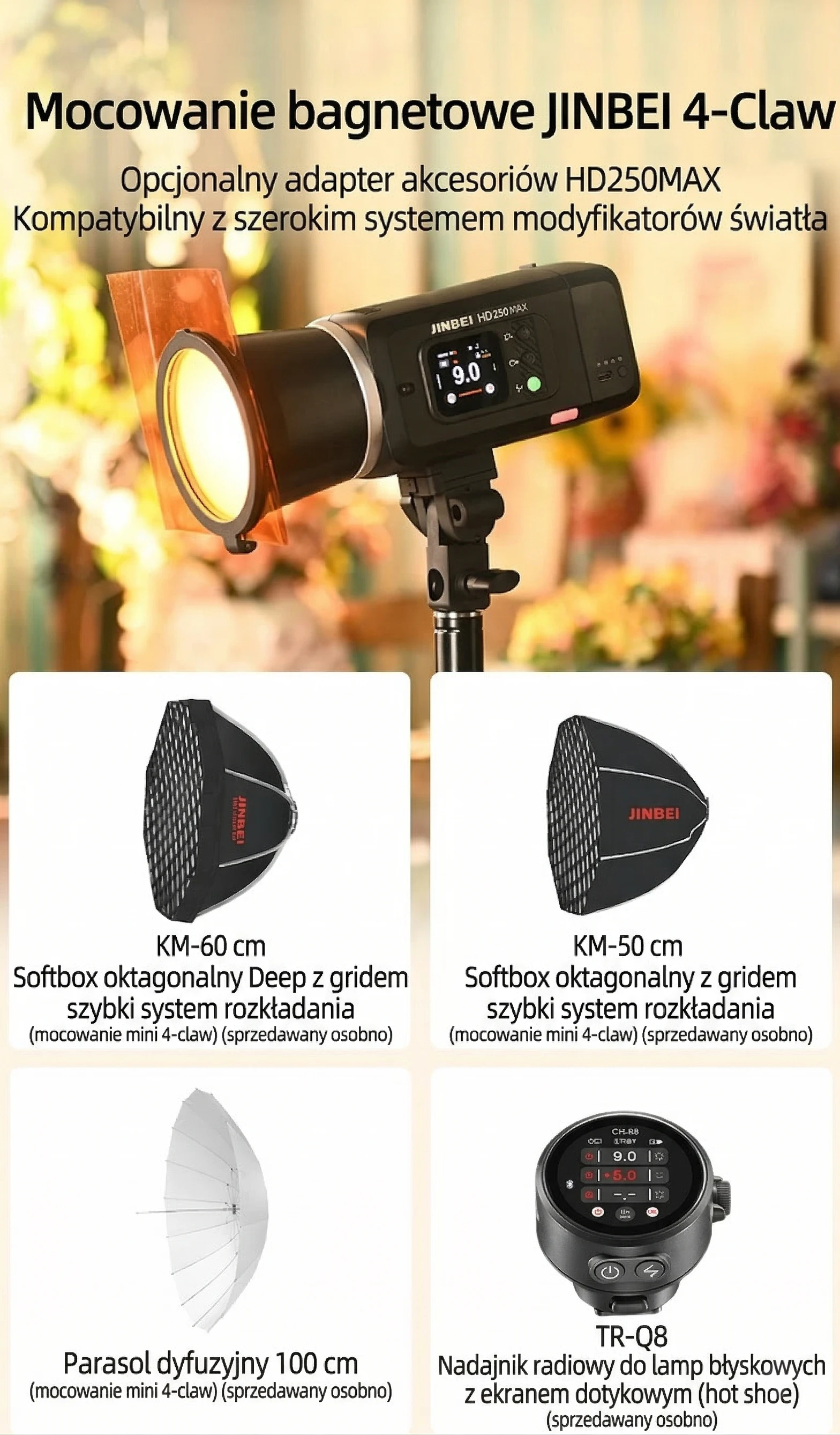 Jinbei four-claw bayonet mount