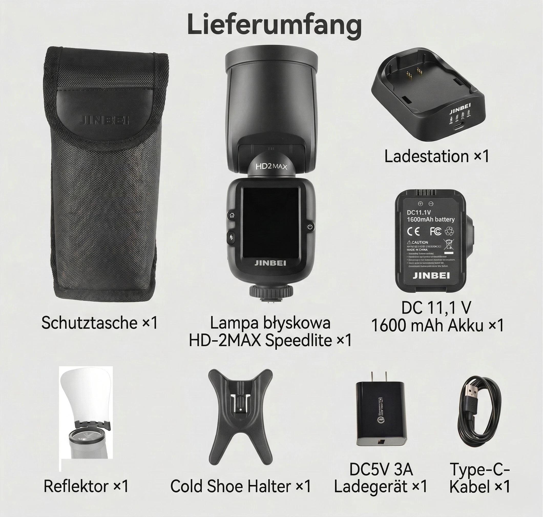 Jinbei HD-2MAX package contents