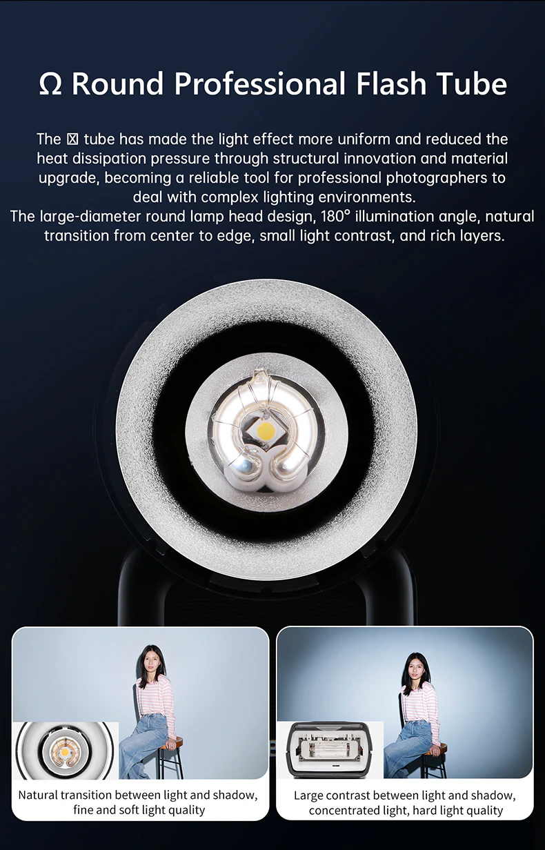 Omega round flash tube