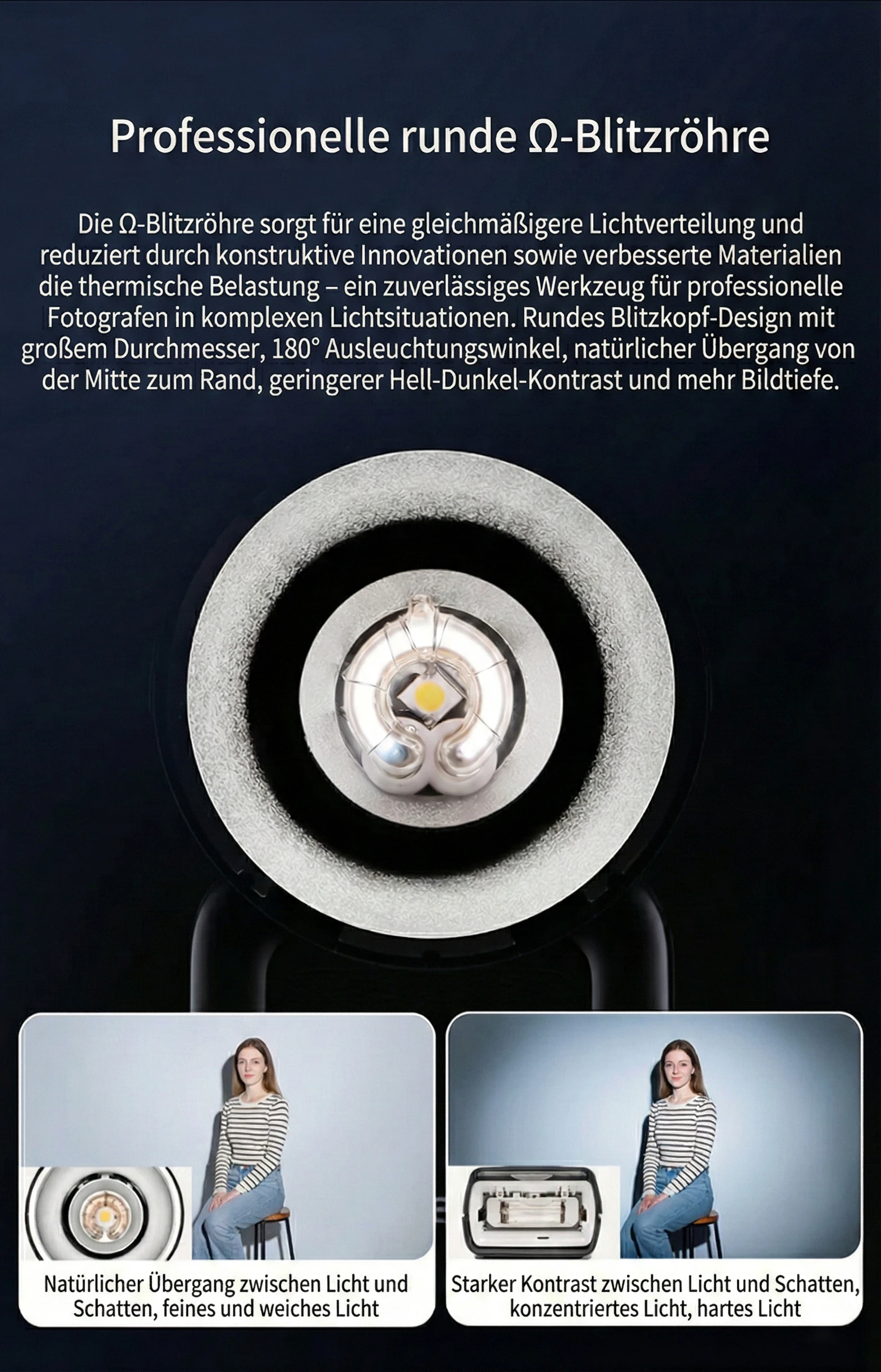 Omega round flash tube