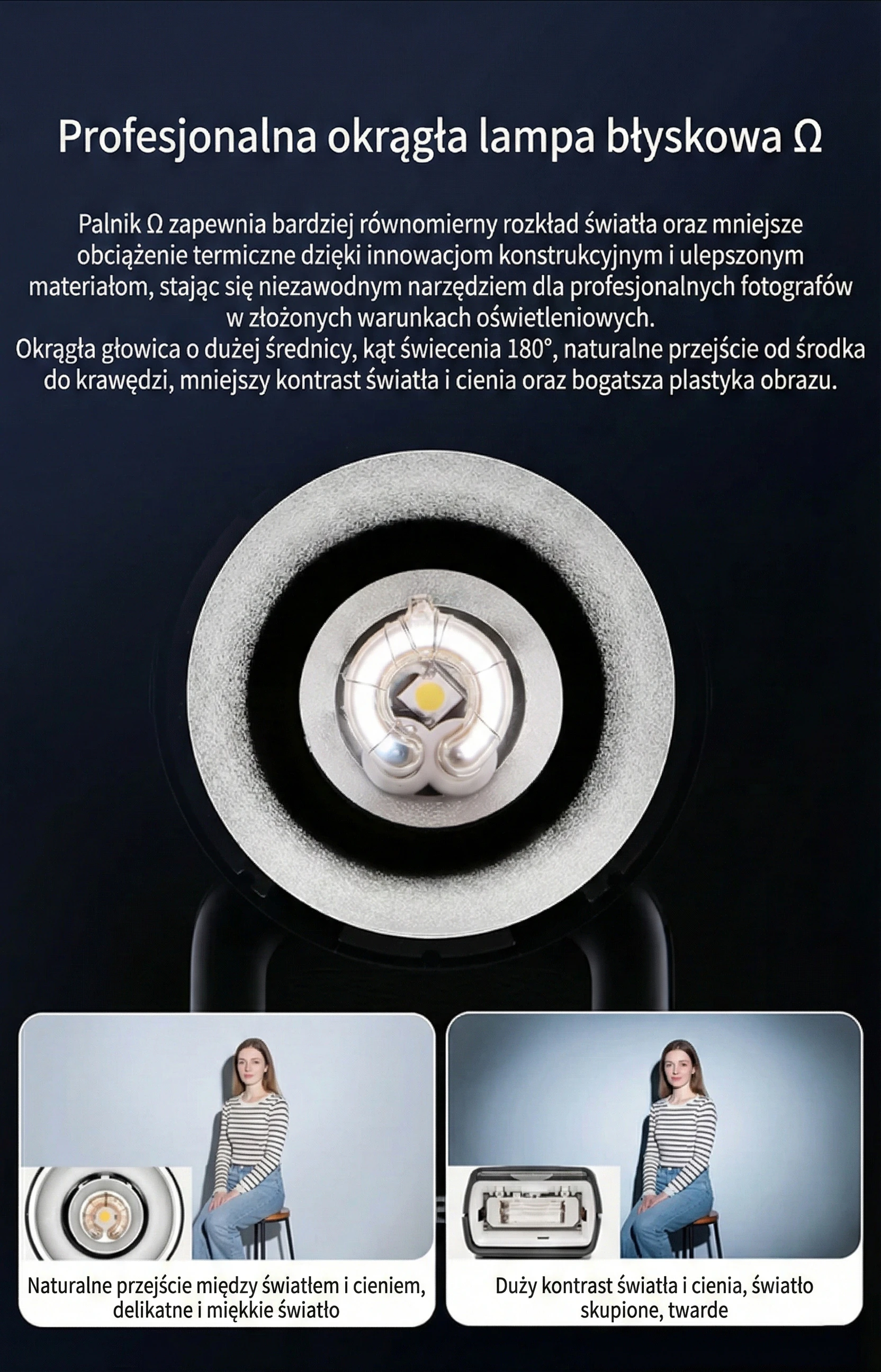 Omega round flash tube