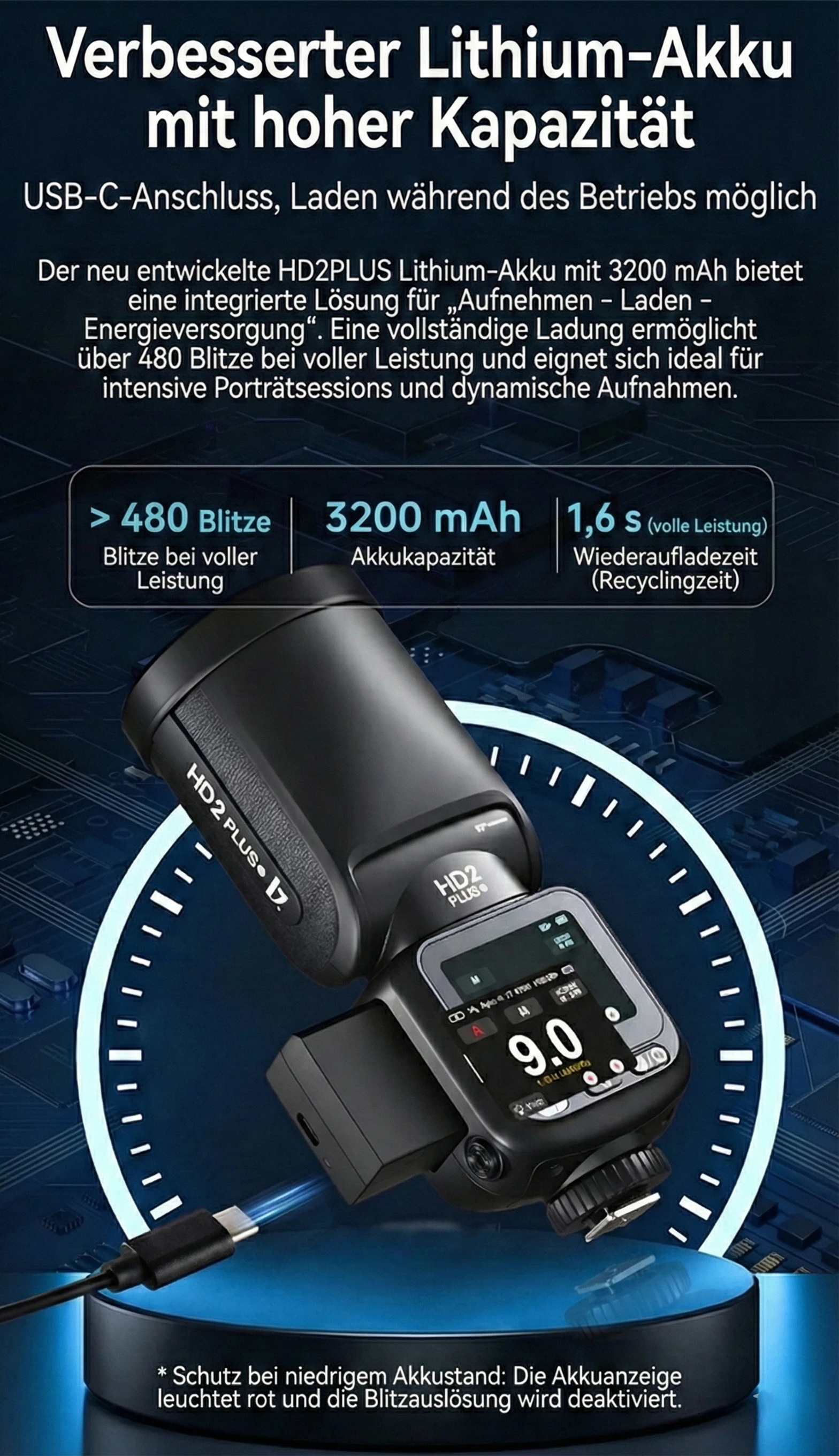 Flexible flash head movement