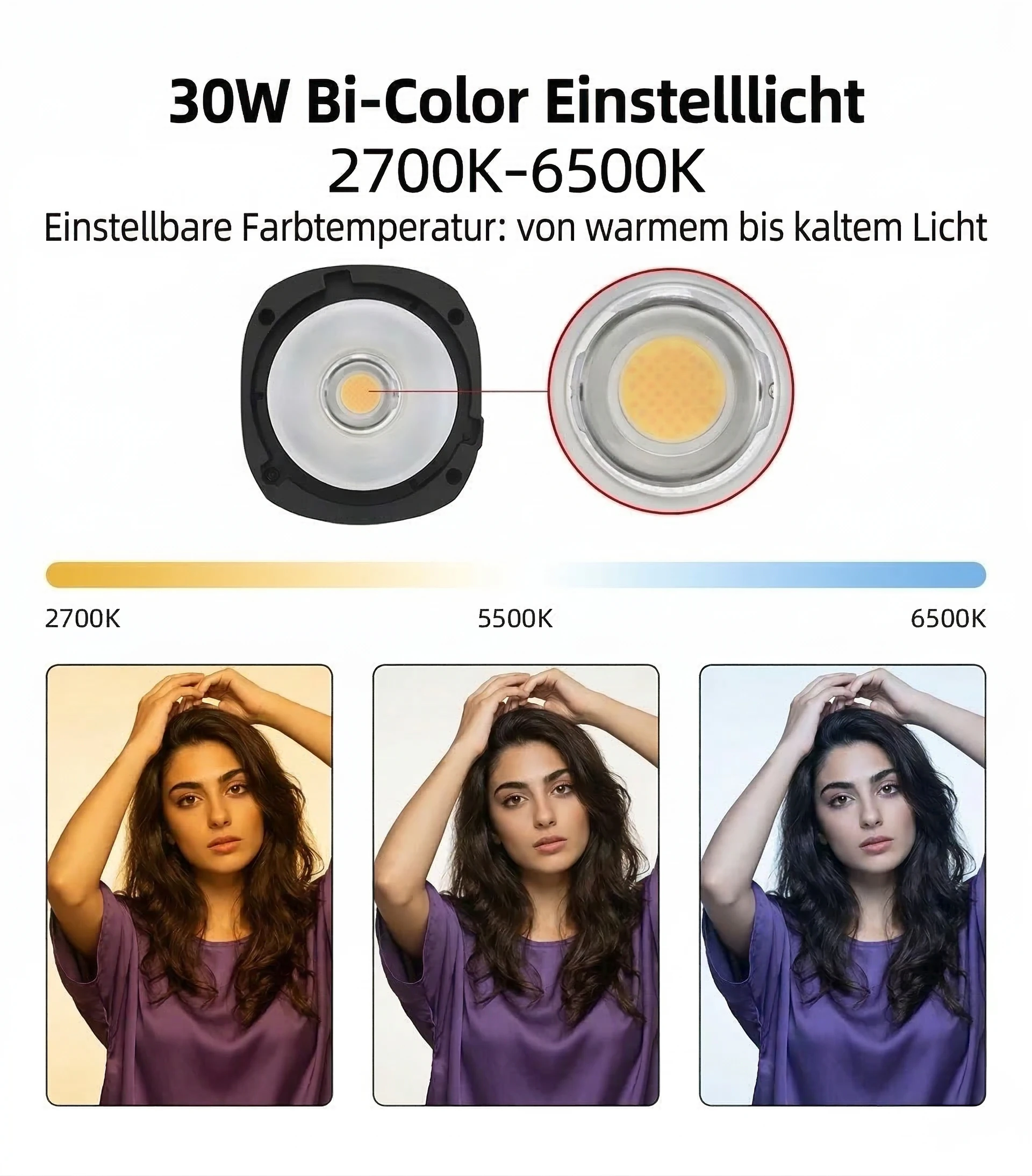 30W Bi-Color LED-Einstelllicht
