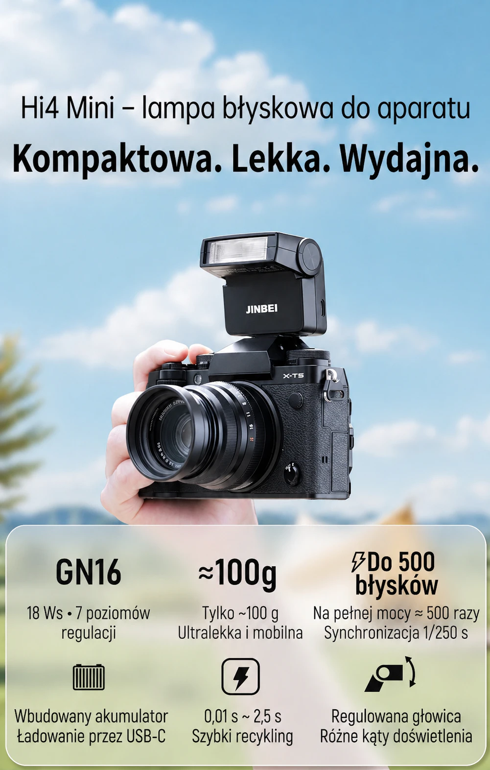 Jinbei Hi4 Mini lampa błyskowa