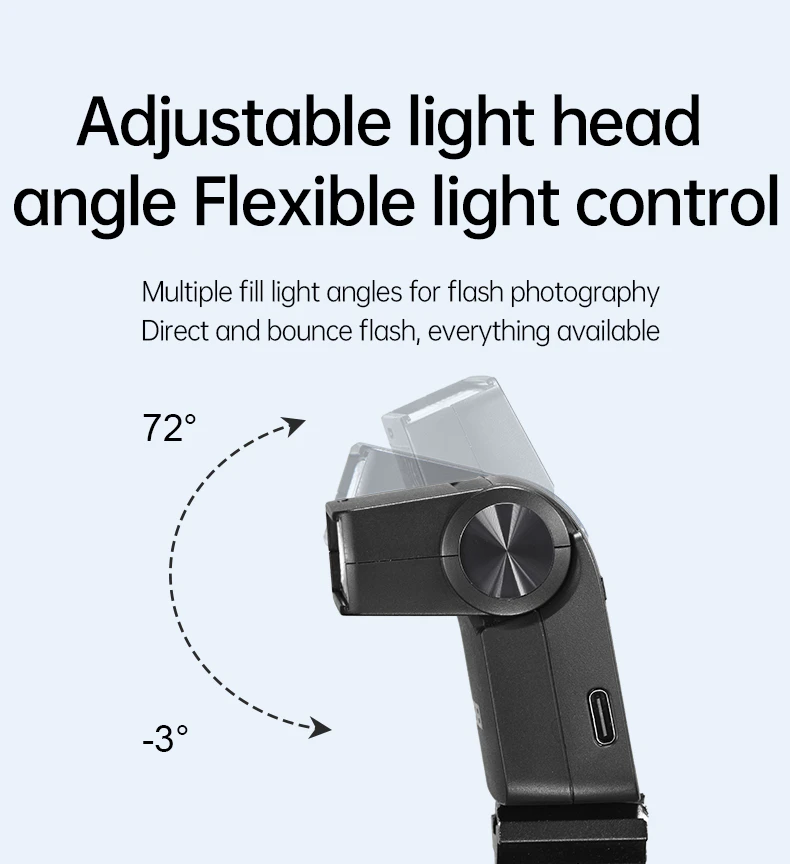 Adjustable flash head angle