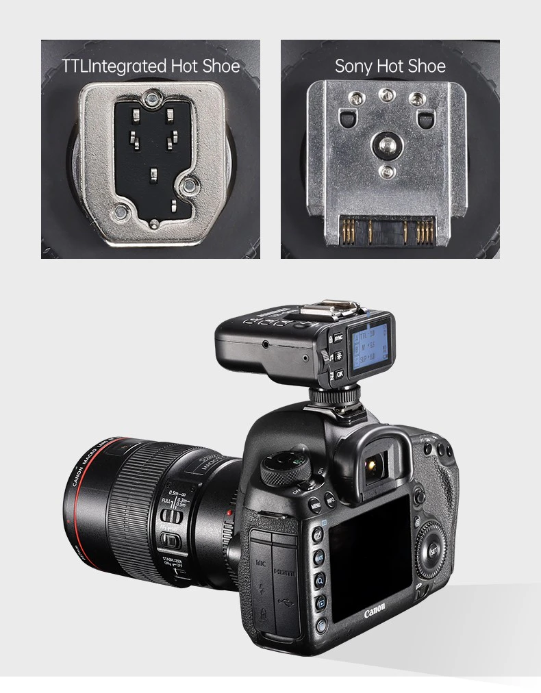 TTL universal hot shoe compatibility for multiple brands