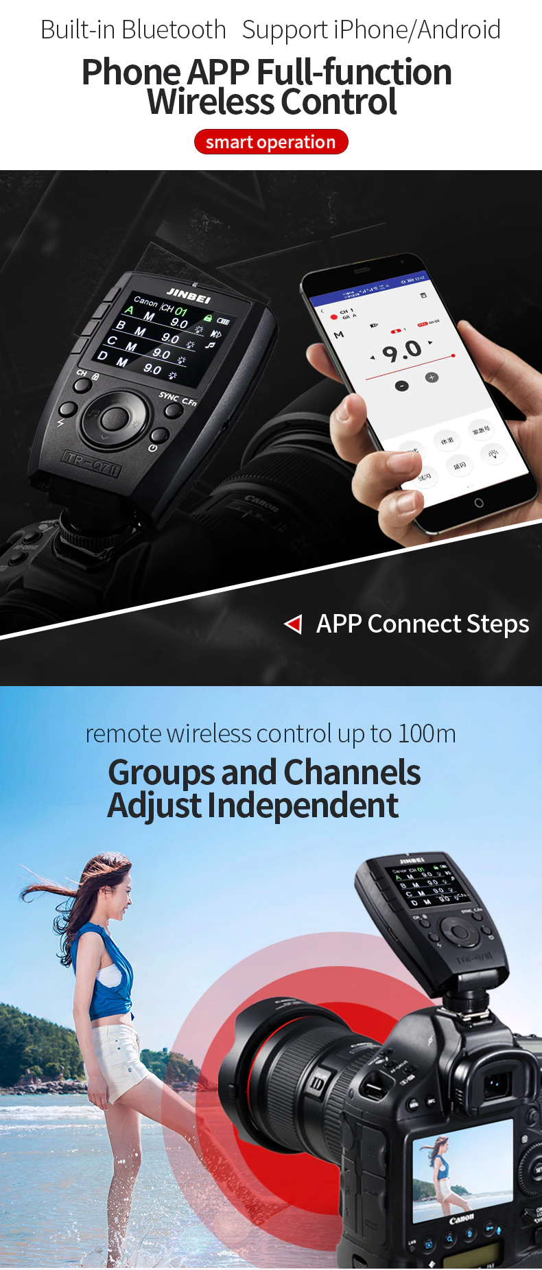 Bluetooth app control Jinbei TR-Q7 II