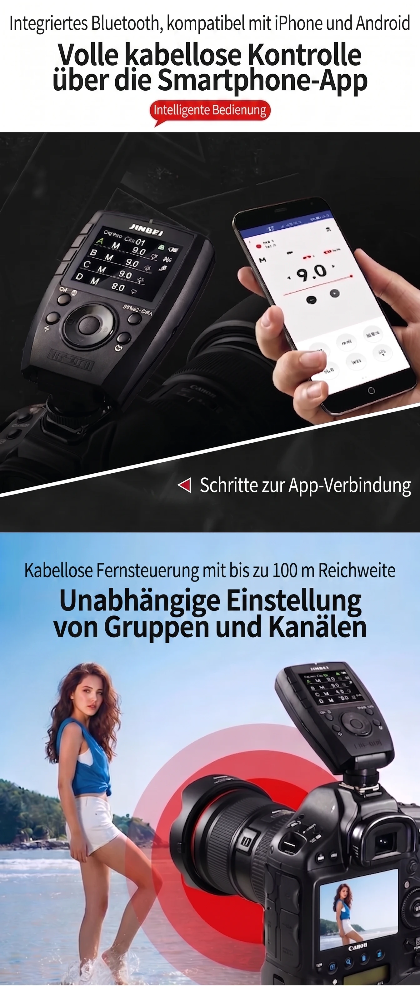 Bluetooth App-Steuerung Jinbei TR-Q7 II